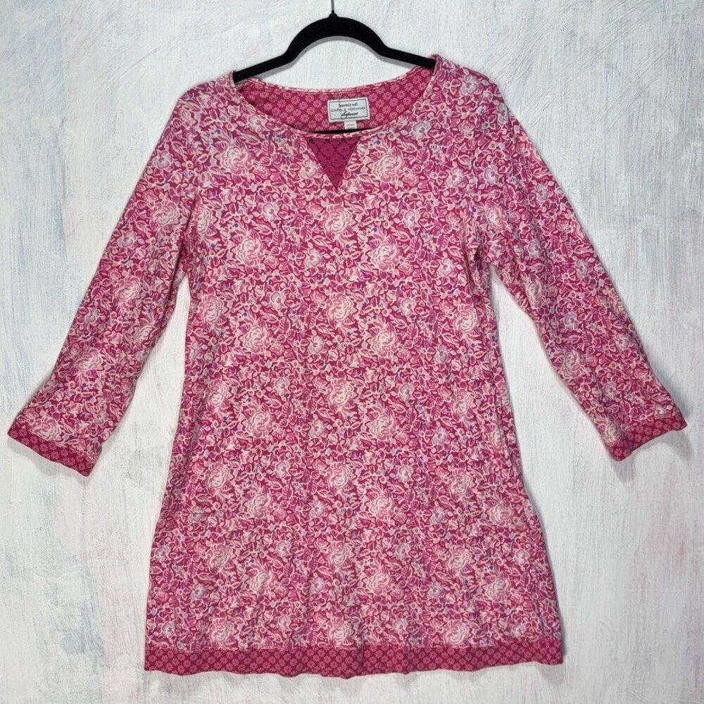 Heavenly Soft Carole Hochman Sleepwear Size Small White Pink  Floral Long Sleeve